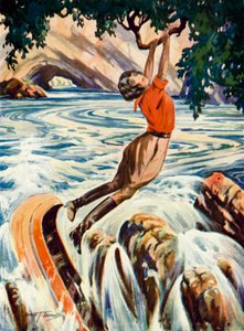 Scène de The Tenderfoot : une femme évite de passer par-dessus un plan d