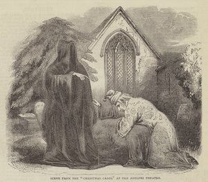 Scène de "Un chant de Noël" au théâtre Adelphi - English School