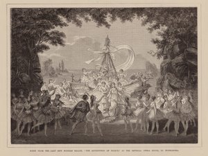 Scène du dernier nouveau ballet russe, "Les aventures de Pélée", à l