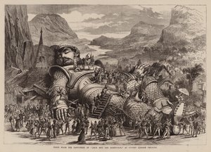 Scène de la pantomime "Jack and the Beanstalk", au Covent Garden Theatre (gravure) - English School