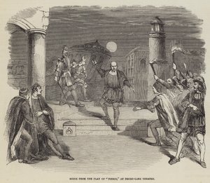 Scène de la pièce "Fiesco," au théâtre Drury-Lane - English School