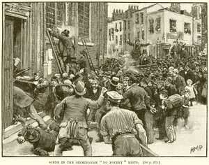 Scène des émeutes de Birmingham No Popery