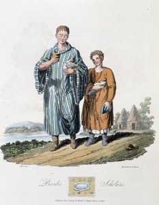 Écolier et son maître - dans « Celtes et Goths, coutumes des habitants des îles britanniques du début du 6e siècle et des nations gothiques de la côte ouest de la Baltique », par S.R. Meyrick et Ch. Smith