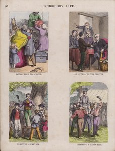 Vie de collégien (gravure en couleur)