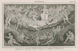 Sculpture au-dessus de la porte du cimetière de Saint-Étienne - English School