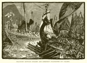 Combat naval entre Ptolémée et Démétrios Poliorcète au large de Salamine - English School
