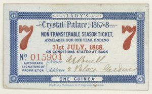 Abonnement pour le Crystal Palace, Londres, 1867-1868