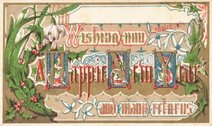 Fleurs de saison, Carte de Nouvel An - English School