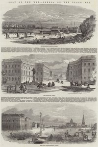 Le siège de la guerre, Odessa, sur la mer Noire (gravure) - English School