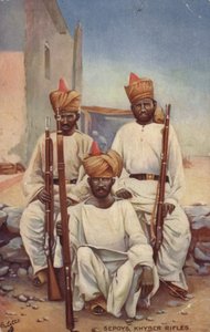Sepoys, Khyber Rifles (lithographie couleur)