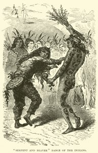 Danse du serpent et du castor des Indiens - English School