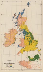 Noms de villages dans les îles britanniques et le nord de la France (lithographie couleur) - English School