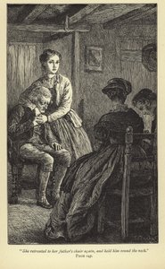 Elle retourna à la chaise de son père et l