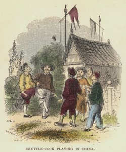 Jeu de volant en Chine (gravure en couleur)