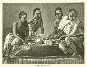 Dames siamoises dînant