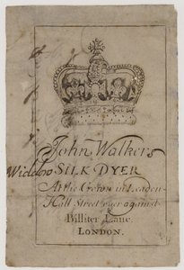 Teinturier de soie, John Walker, carte de visite - English School