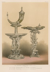 Épergne en Argent et Corne; Tazza en Argent - English School