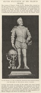 Modèle en argent de la statue de Plymouth de Sir Francis Drake, pour le mess du Royal Naval College - English School