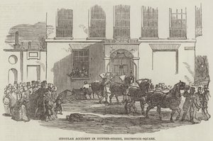 Accident singulier dans Hunter-Street, Brunswick-Square (gravure) - English School