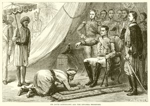 Sir David Ochterlony et le messager Ghoorka - English School