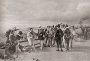 Sir Francis Drake jouant aux boules, avec l