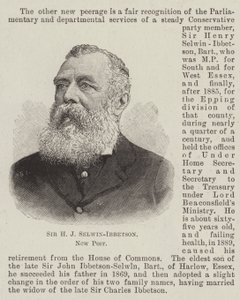 Sir H J Selwin-Ibbetson, nouveau pair