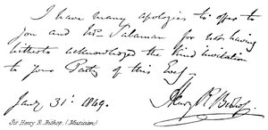 Sir Henry R Bishop - English School