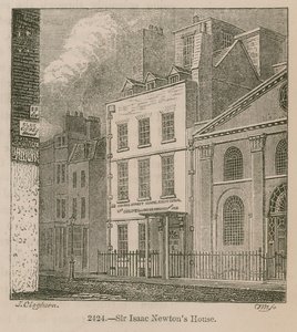Maison de Sir Isaac Newton, St Martins Street, Leicester Square, Londres - English School