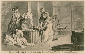 Sir John Falstaff dans le panier à linge, d