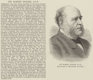 Sir Robert Morier, GCB, ambassadeur de Sa Majesté en Russie (gravure) - English School