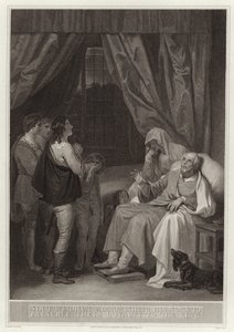 Sir T. Windham admonestant ses fils de préserver leur loyauté envers le roi - English School