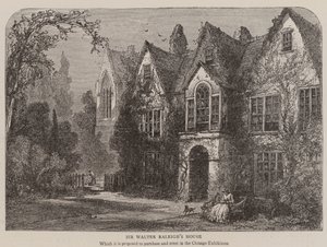 La maison de Sir Walter Raleigh (gravure) - English School