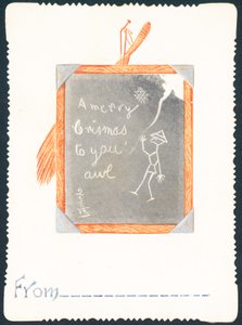 Croquis sur tableau noir, Carte de Noël - English School