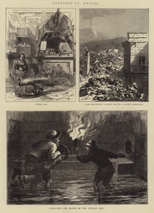 Croquis à Naples (gravure) - English School