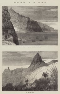 Croquis à Sainte-Hélène (gravure) - English School
