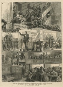 Croquis à une salle de musique de tempérance, The Great Central Hall, Bishopsgate