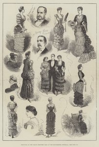 Croquis au bal des imprimeurs de calicot à la mairie de Manchester (gravure) - English School