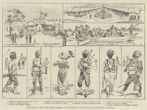Croquis au Durbar de Rawul Pindi (gravure) - English School