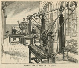 Croquis à la Monnaie Royale, Tower Hill; machines pour découper les flans