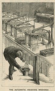 Croquis à la Monnaie Royale, Tower Hill; les machines de pesage automatiques - English School