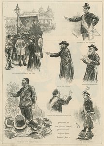 Croquis de la grande manifestation ouvrière à Hyde Park, dimanche 3 mai 1891 - English School