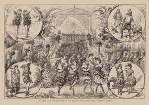 Sketches from the Pantomime at the Theatre Royal, Manchester, Robinson Crusoé (gravure) - English School