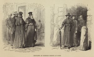 Croquis de prêtres étrangers à Rome