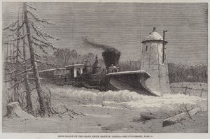 Chasse-neige sur le Grand Trunk Railway, Canada (gravure) - English School