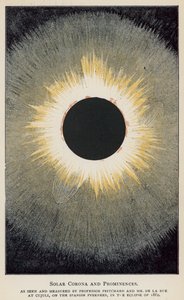 Couronne solaire et protubérances, vues et mesurées par le professeur Pritchard et M. De La Rue