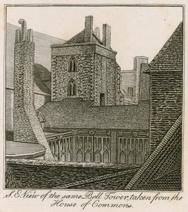 Vue sud-est du clocher, chapelle Saint-Étienne, prise depuis la Chambre des communes - English School