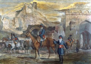 Sowars, 19e régiment de lanciers du Bengale en Afghanistan, vers 1880 - English School