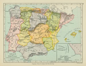 Espagne et Portugal (lithographie couleur)