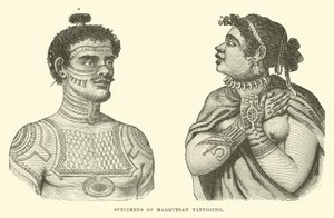Spécimens de tatouages marquisiens - English School