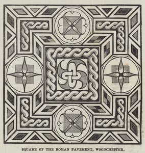 Carré du pavé romain, Woodchester (gravure) - English School